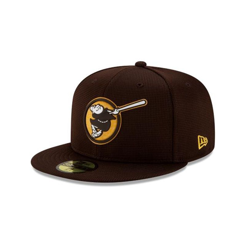 MLB San Diego Padres Clubhouse Collection 59Fifty Fitted (SJU3778) - Brown New Era Caps